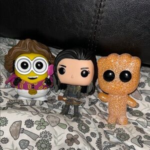 Funko Yellow, Black, Brown, Orange Pop Vinyl Figures